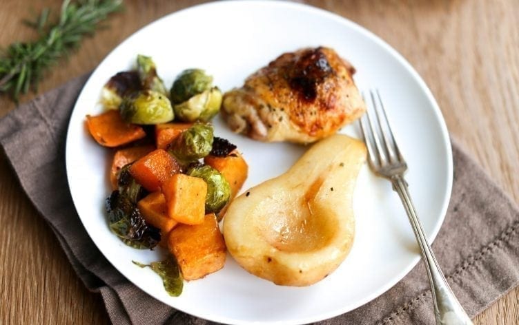 Weekly Meal Plan Ideas: One-Pan Roasted Chicken and Pears