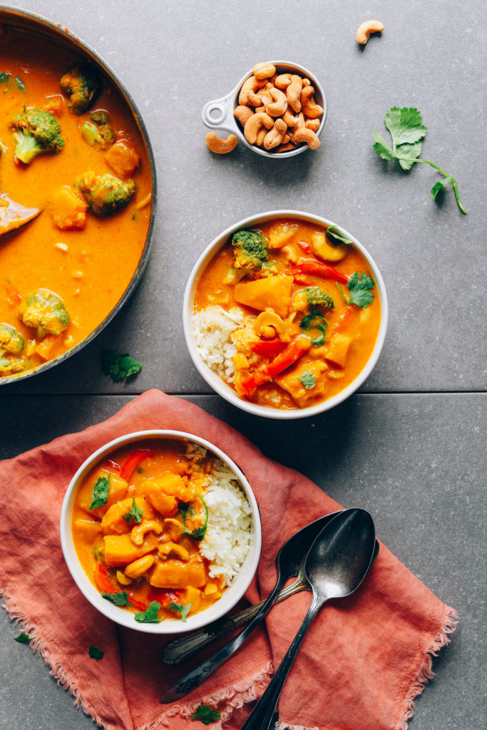 Make dinner in one pot with this Yellow Pumpkin Curry recipe from Minimalist Baker