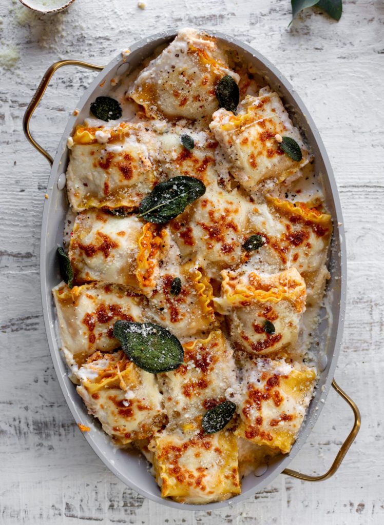 Crispy sage makes these pumpkin lasagna roll-ups from How Sweet Eats perfect for a fall dinner