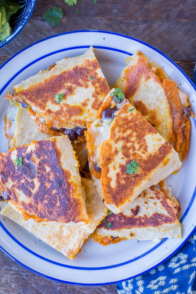 These pumpkin and black bean quesadillas are ready in less than 30 minutes!