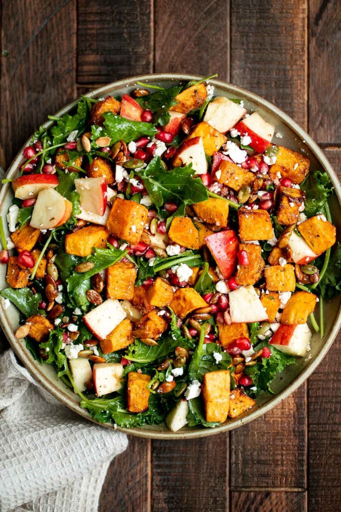 Weekly Meal Plan Ideas 39: Fall Harvest Salad with Butternut Squash and Apple from A Head of Thyme