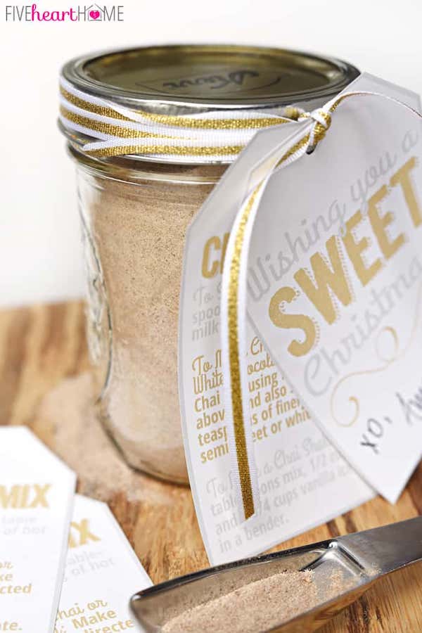 This chai tea mason jar from Five Heart Home makes a great gift!
