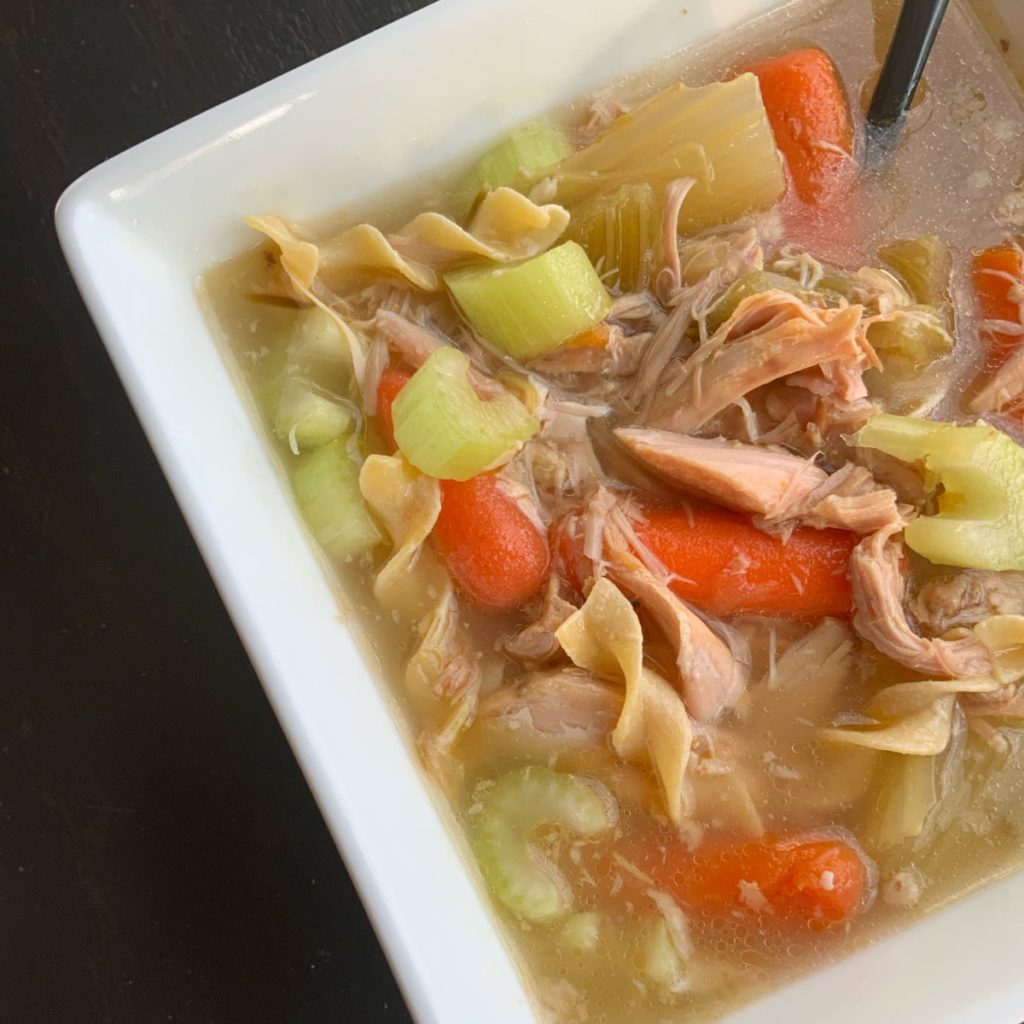 Weekly Meal Plan Ideas 44: Lazy Leftover Turkey Soup Slow Cooker Recipe from The Lazy Slow Cooker