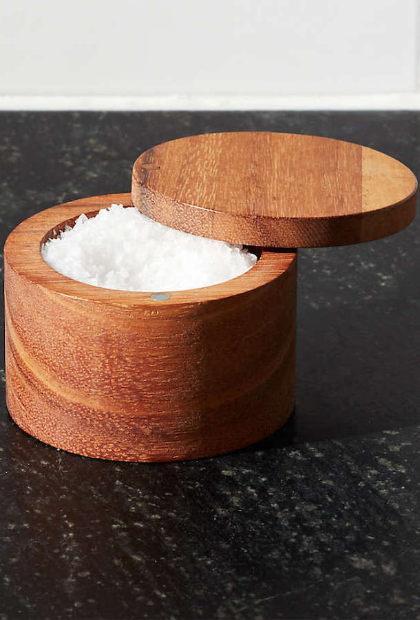 This acadia wood salt cellar is so affordable, you can even add in some sea salt and gift it for under $25!
