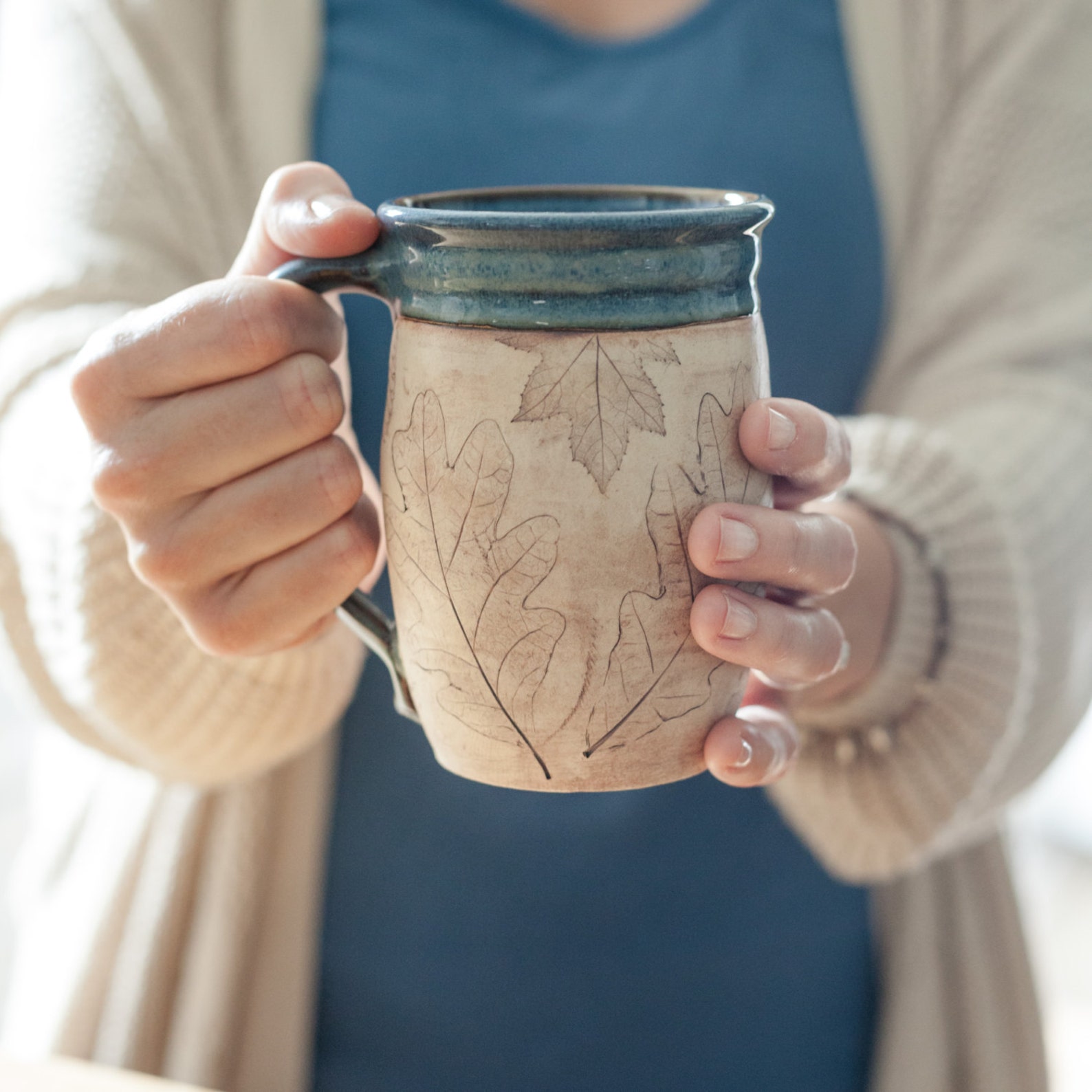 Upgrade your mealtime with this gorgeous kitchenware: Handmade coffee lover's mug from Julia E Dean