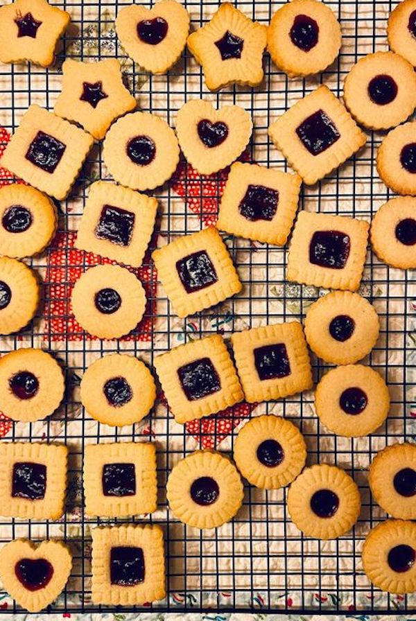 Pretty embossed thumbprint cookies: Recipe by King Arthur, cookies by long-time friend Amy