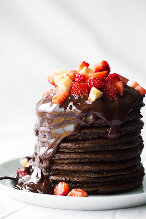 Make these decadent chocolate pancakes from Cooking Classy for Valentine's Day