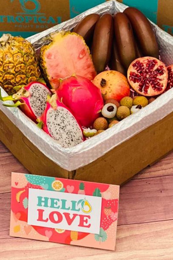 Move over truffles. . the Tropi Love fruit box looks like an amazing Valentine's Day gift