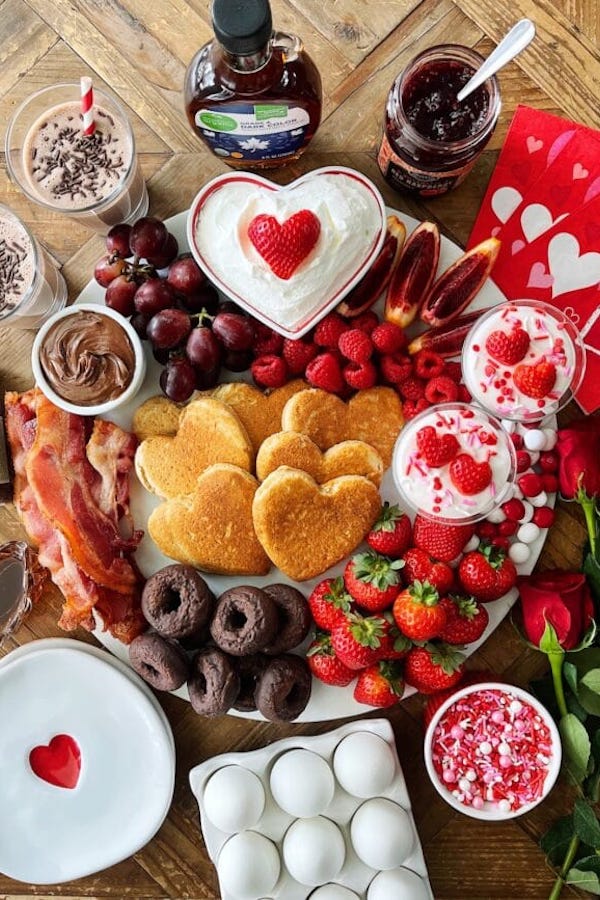 Make a decadent Valentine's breakfast board with this idea from Two Peas & Their Pod