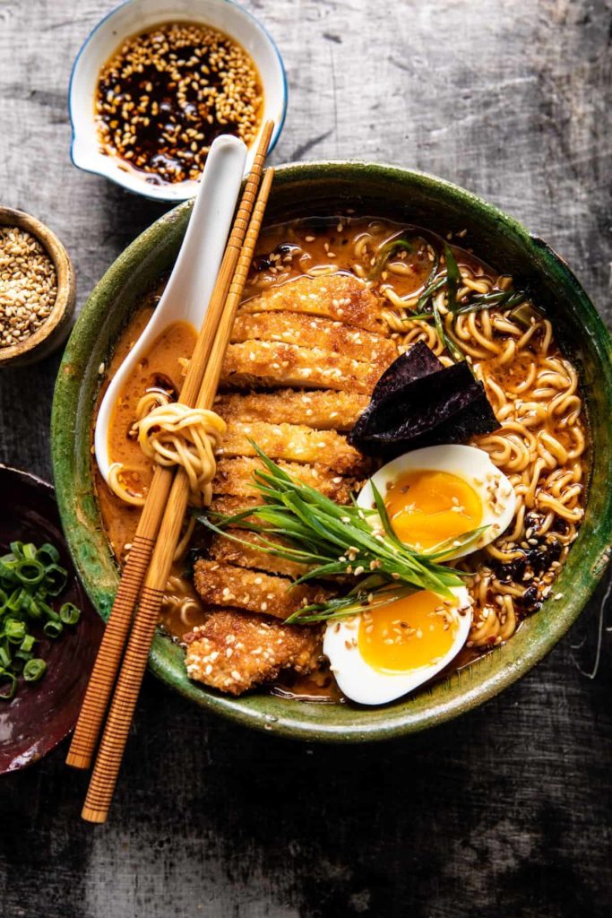 Crispy Miso Katsu Chicken Ramen at Half Baked Harvest