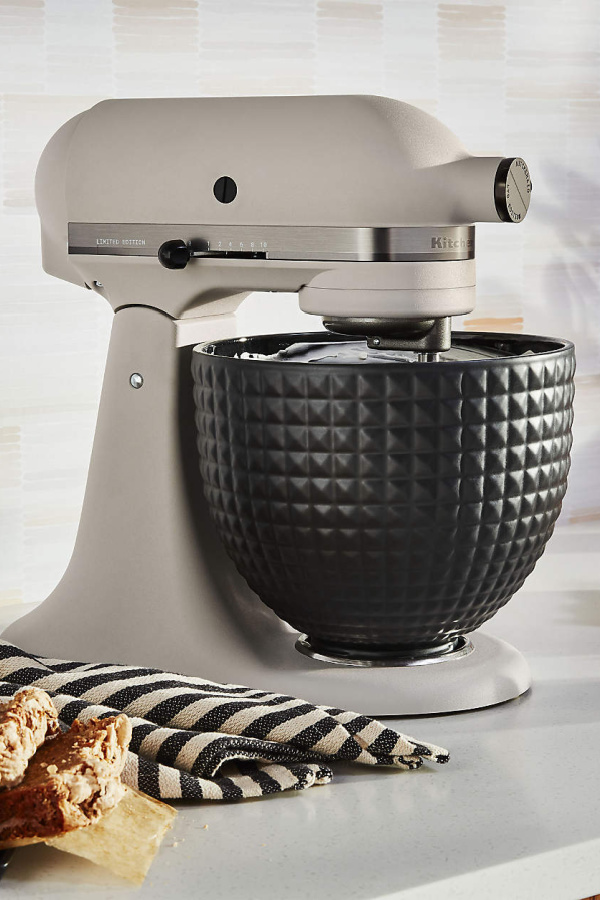 Mother's Day kitchen gifts: KitchenAid Artisan Series 5-Quart Tilt-Head Limited-Edition Light & Shadow Stand Mixer with Black Ceramic Bowl