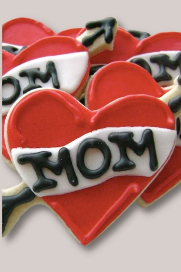 PF Confections' Tattoo heart cookies are a great Mother's Day gift for the rad mom