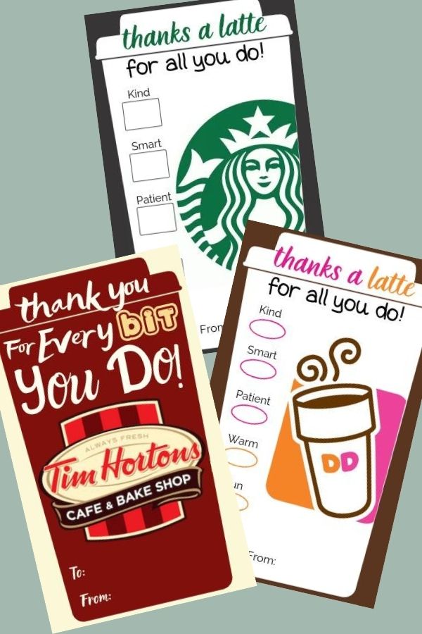 Use Feeling Nifty's free printable coffee gift tags for your child's teacher appreciation gift 