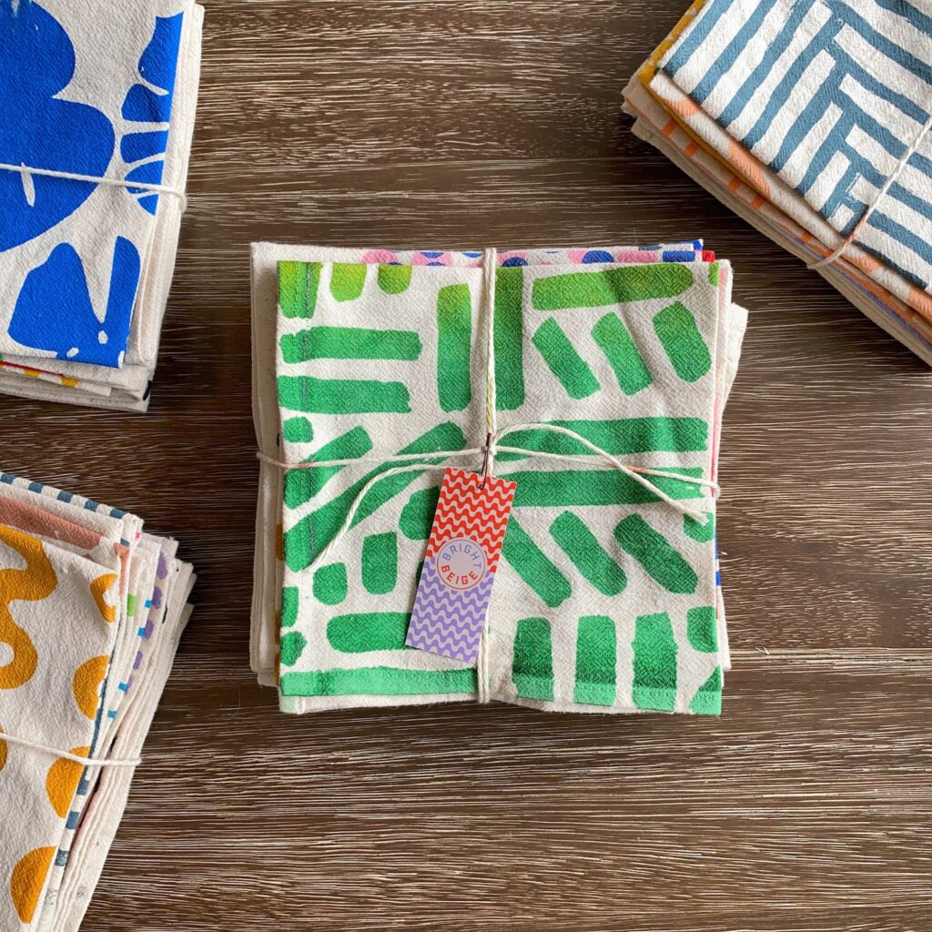 Creating a more sustainable kitchen: Switch to cloth napkins like these from Brightbeige on Etsy