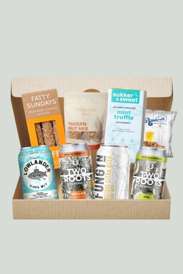 Raising the Bar's Beer and Snack Sampler makes an excellent no-alcohol Father's Day gift