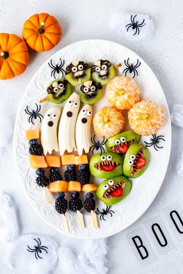 Delicious fruit Halloween snack tray from Haute and Healthy Living