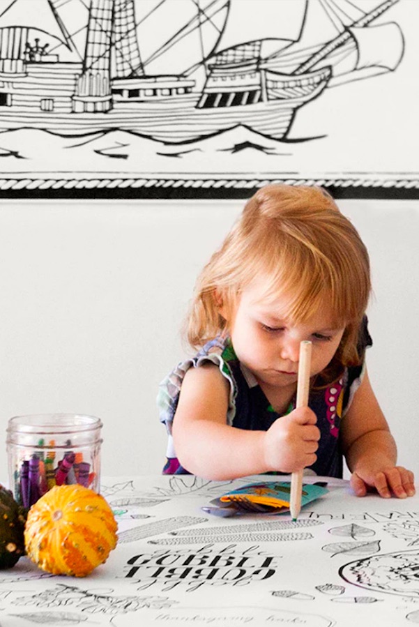 This Draw Together Thanksgiving set from Caravan Shoppe is such a clever, easy idea for keeping the kids entertained (and quiet) at the table.