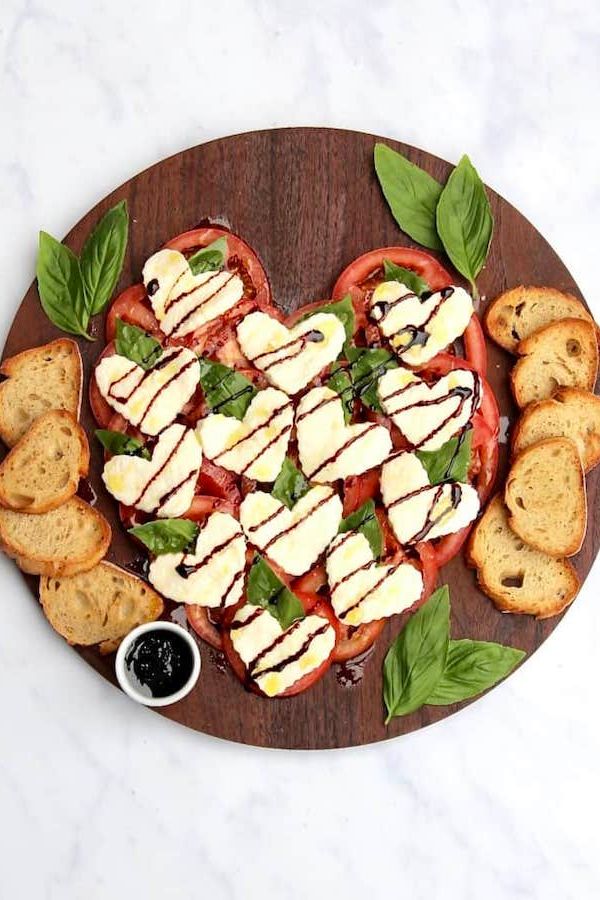Cookie cutters help make this heart-shaped caprese salad recipe from The Bakermama.