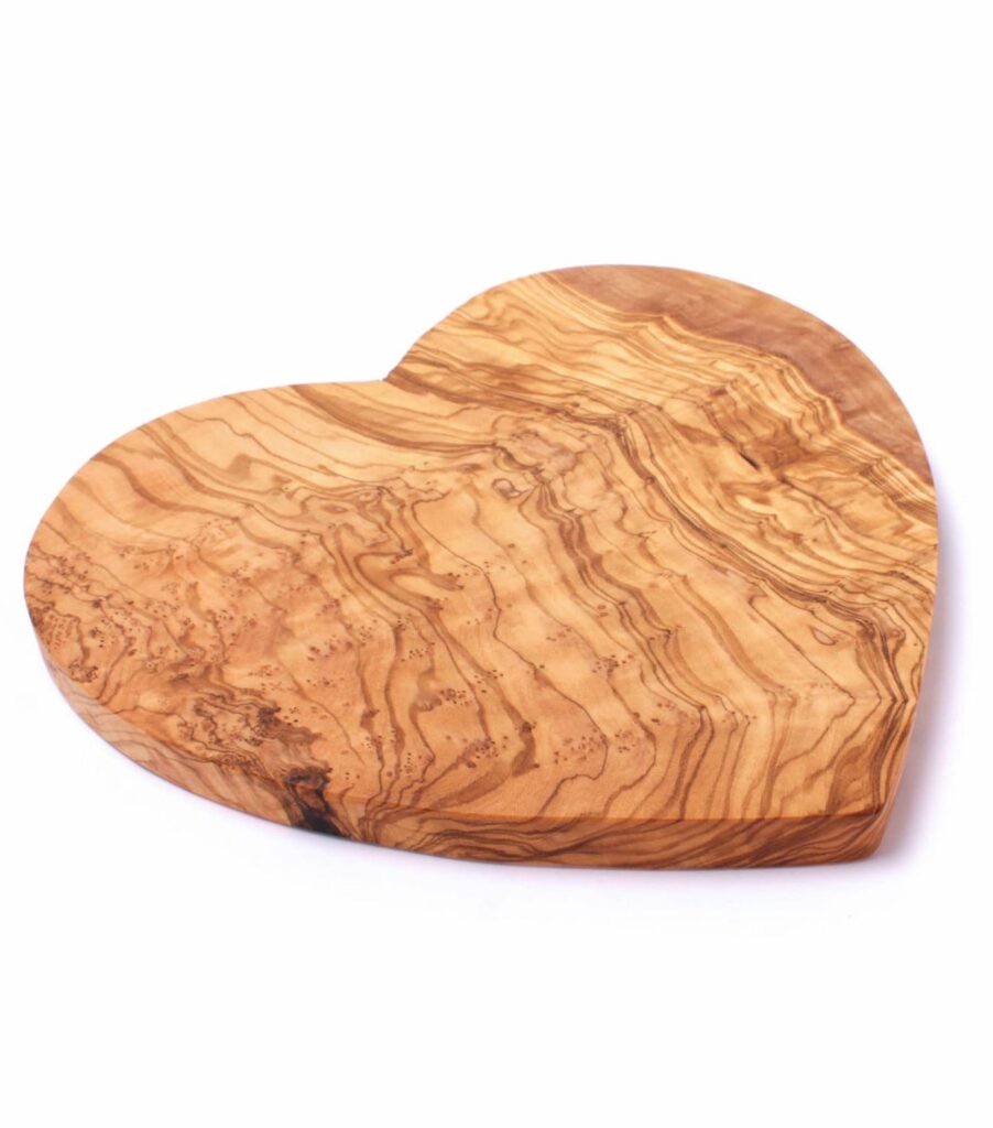 Heart-shaped wooden charcuterie or cheese board from Artisan Concept: Fun for Valentine's Day!