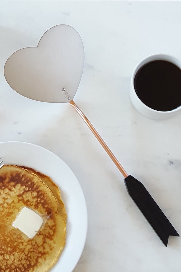 Handmade heart-shaped pancake spatula from Beehive Handmade: Valentine's Gifts for the Kitchen
