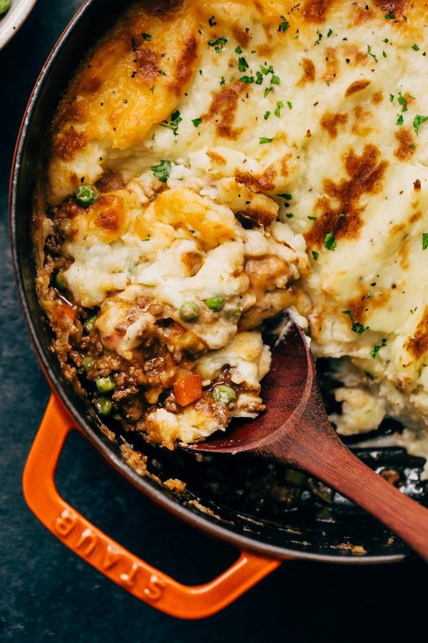Irish cheese makes this Shepherds Pie from Little Spice Jar extra delicious for St. Patrick's Day.