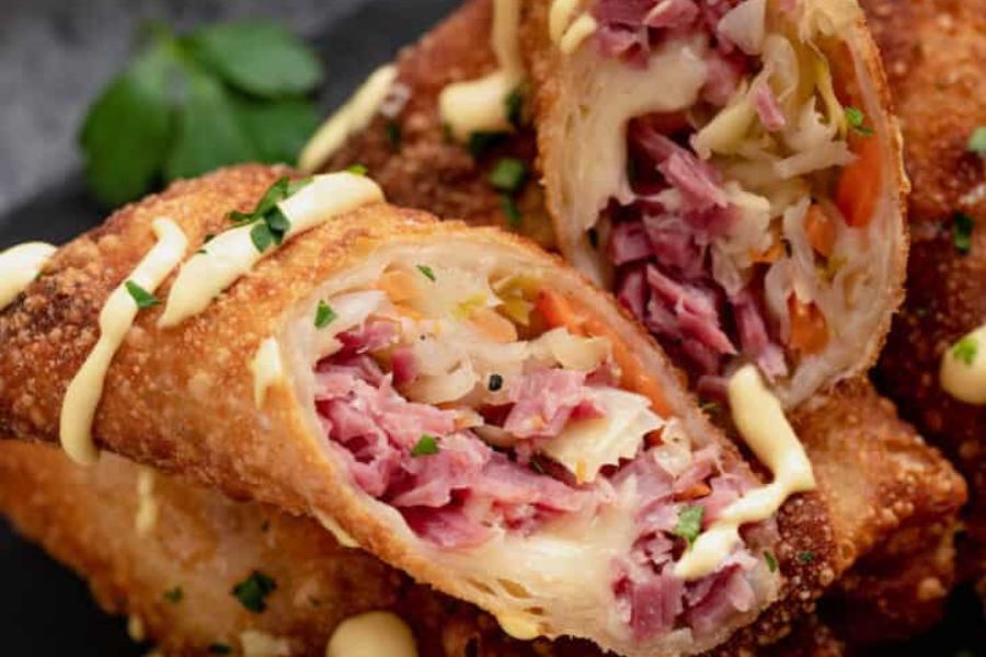 Transform your leftover corned beef into these tasty egg rolls from Foxes Love Lemons for a unique post-St. Patrick's Day dinner.
