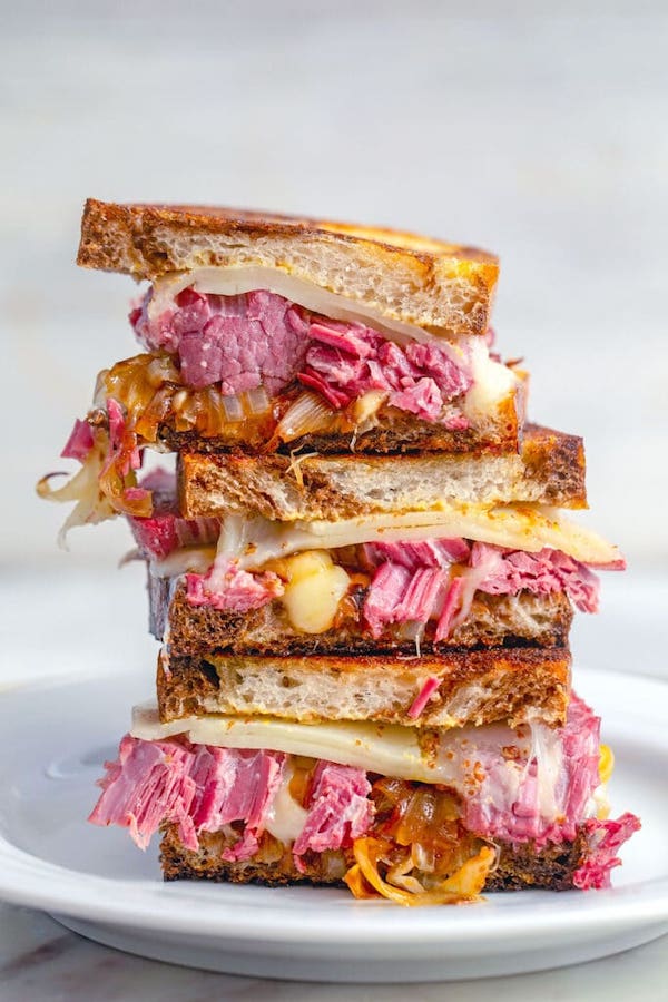 We Are Not Martha's recipe for leftover corned beef melts looks incredible. 