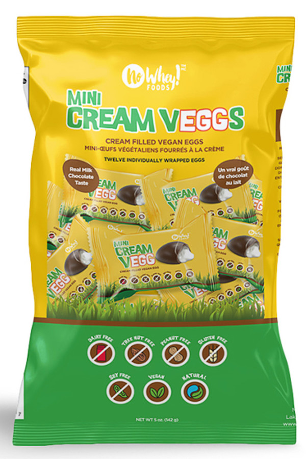 All-natural and allergy-free Easter candy from No Whey Foods like these Chocolatey Mini Cream V'eggs.