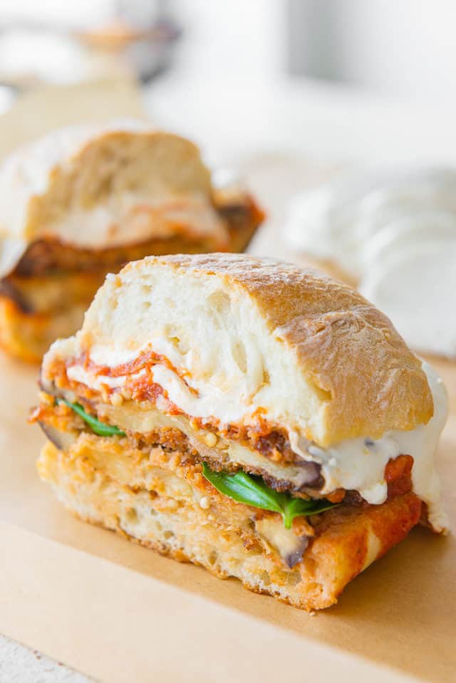 Eggplant Parmesan Sandwiches from Fifteen Spatulas