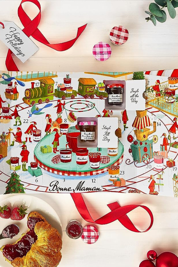the 2023 Advent Calendar from Bonne Maman features their amazing jellies and jams
