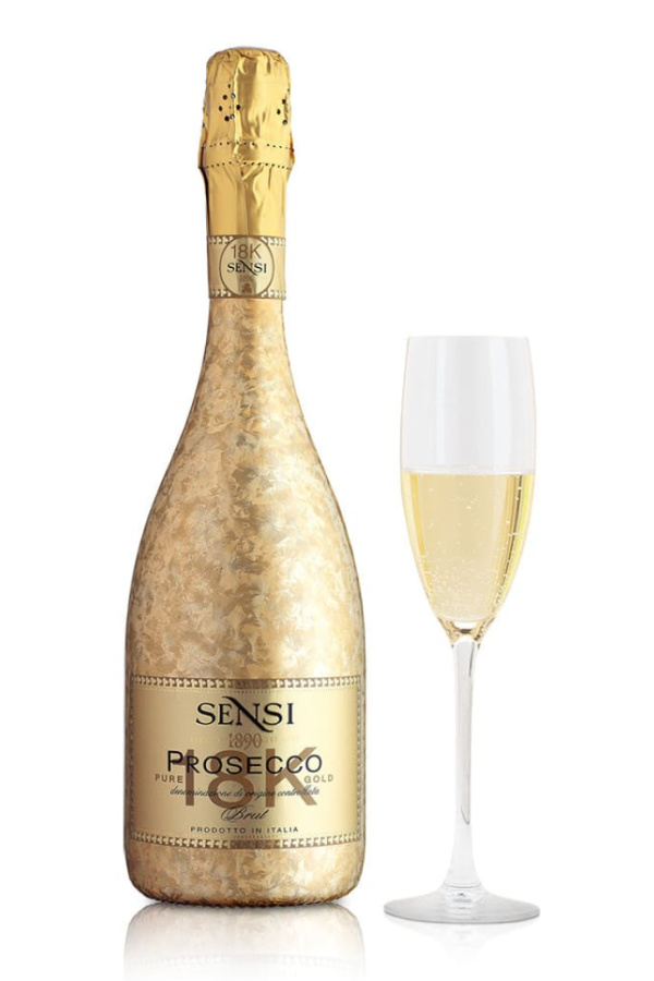 Gourmet Hanukkah gifts: Sensi 18k Prosecco pairs beautifully with latkes, and looks gorgeous on the table