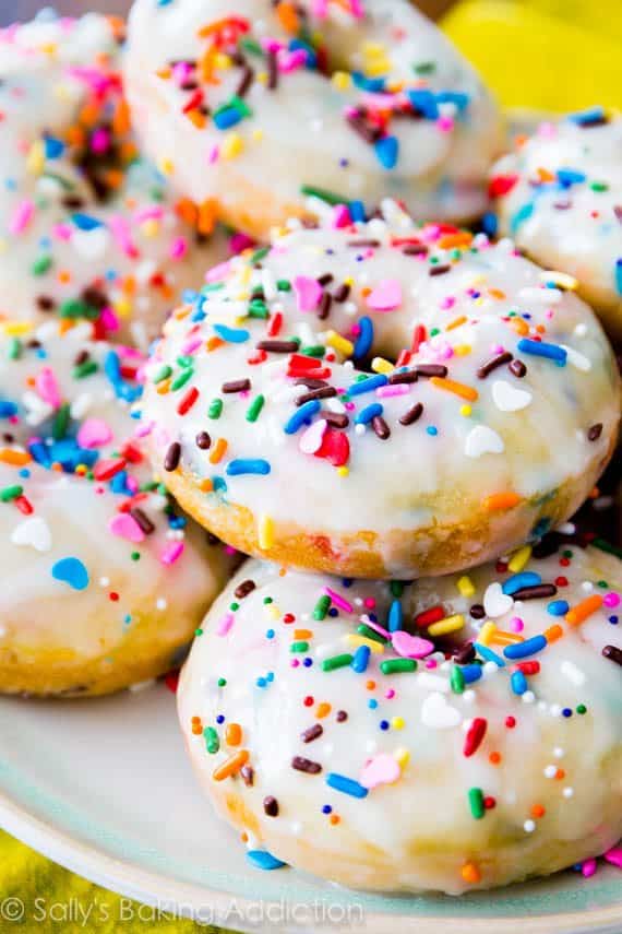 Baked Funfetti Rainbow Donuts from Sally's Baking Addiction